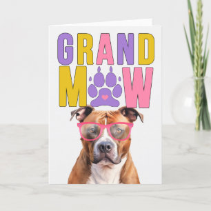 GrandMAW Tan Pit Bull GrandDOG Grandparents Day Holiday Card