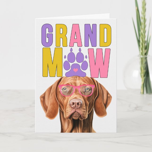 GrandMAW Vizsla Dog Funny Grandparents Day Holiday Card (Front)