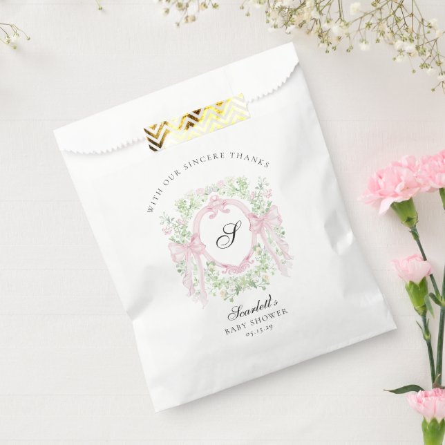 Grandmelenial Botanical Monogram Baby Shower  Favour Bag (Sealed)