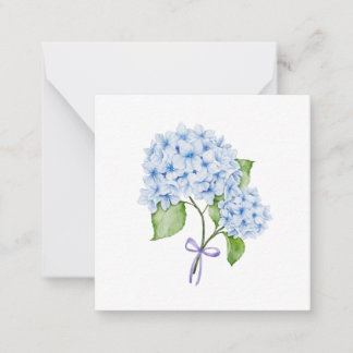 Grandmillenial floral hydrangea bow blue preppy  card