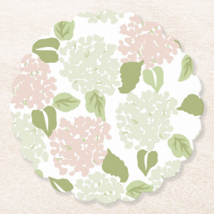 Grandmillenial hydrangea floral preppy pretty paper coaster
