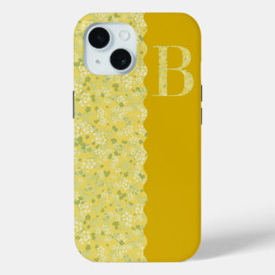 Grandmillenial MONOGRAM B YELLOW LITTLE FLOWERS iPhone 15 Case