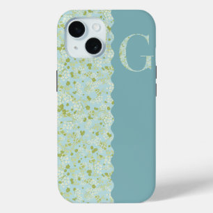 Grandmillenial MONOGRAM G ACQUA LITTLE FLOWERS Cas iPhone 15 Case