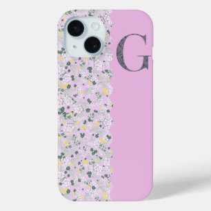 Grandmillenial MONOGRAM G LILAC LITTLE FLOWERS iPhone 15 Case
