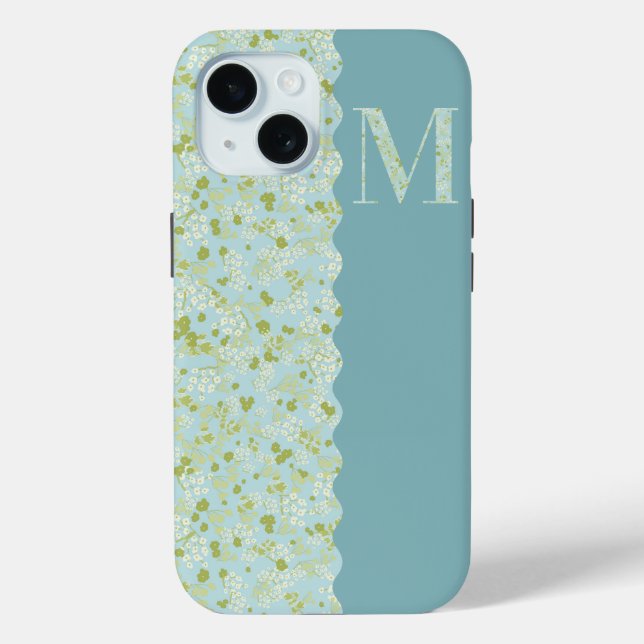 Grandmillenial MONOGRAM M ACQUA LITTLE FLOWERS  Case-Mate iPhone Case (Back)