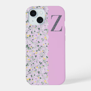 Grandmillenial MONOGRAM Z LILAC LITTLE FLOWER iPhone 15 Case