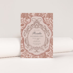 Grandmillenial Preppy Vintage Girls 1st Birthday Invitation