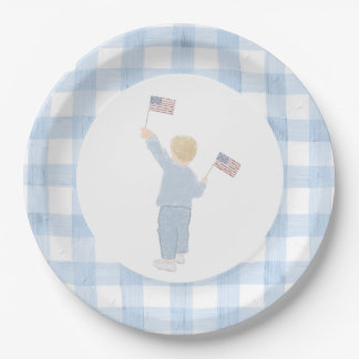 Grandmillennial All American Boy Paper Plate