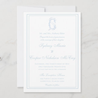 Grandmillennial and Elegant Wedding Invitation