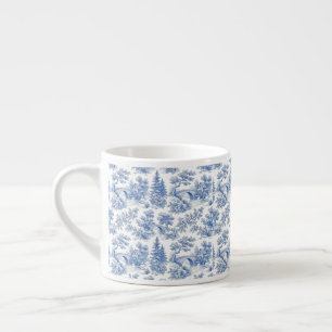 Grandmillennial Blue Toile  Country Landscape Espresso Cup