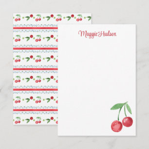 Grandmillennial Cherries Watercolor Thank You Card