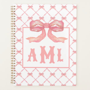 Grandmillennial Chinoiserie Monogram Bamboo & Bow Planner