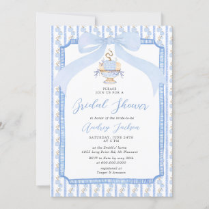 Grandmillennial Chinoiserie Pumpkin Bridal Shower Invitation