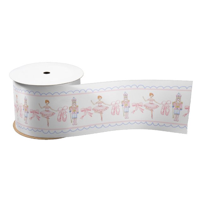 Grandmillennial Christmas Nutcracker Ribbon  Satin Ribbon (Spool)