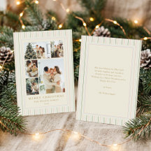 Grandmillennial Christmas Stripes Photo Collage