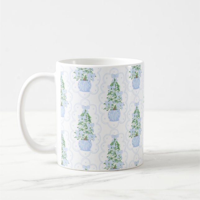 Grandmillennial Christmas Tree Mug Scalloped Edge (Left)
