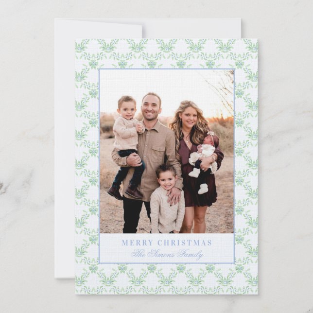 Grandmillennial Christmas Trellis Photo Invitation (Front)