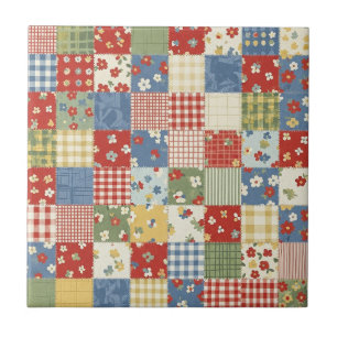 Grandmillennial Floral Pattern Ceramic Tile