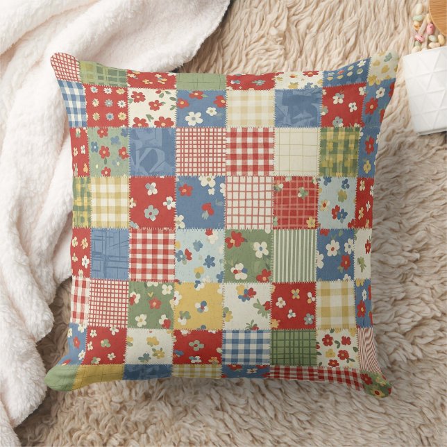 Grandmillennial Floral Pattern Cushion (Blanket)