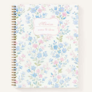 Grandmillennial Floral Personalised  Notebook