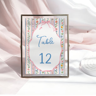 Grandmillennial Floral Vintage Table Number