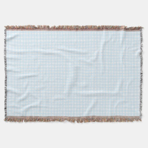 Grandmillennial Gingham - Cottagecore Baby Blue Throw Blanket