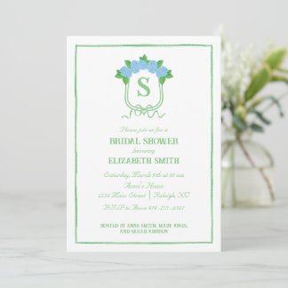 Grandmillennial Hydrangea Bridal Shower Invitation