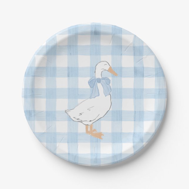 Grandmillennial One Silly Goose Paper Plate (Front)