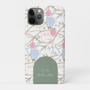 Grandmillennial Painterly Hydrangea Customisable iPhone 11 Pro Case