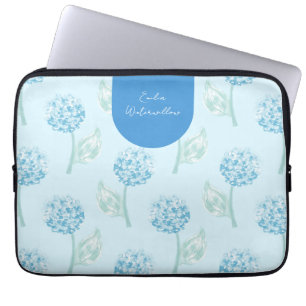 Grandmillennial Painterly Hydrangea Customisable Laptop Sleeve