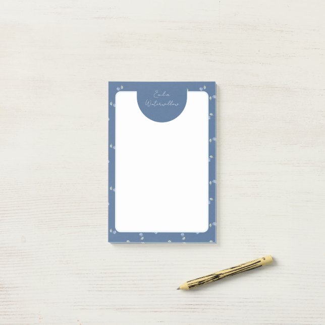 Grandmillennial Painterly Hydrangea Customisable Post-it Notes (On Desk)