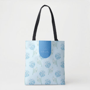 Grandmillennial Painterly Hydrangea Customisable Tote Bag