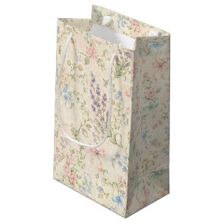Grandmillennial Pastel Floral Vintage Cottage Small Gift Bag