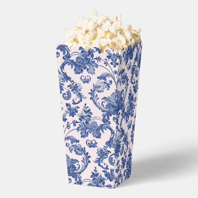 Grandmillennial Pink & Blue Damask  Favour Box (Popped)