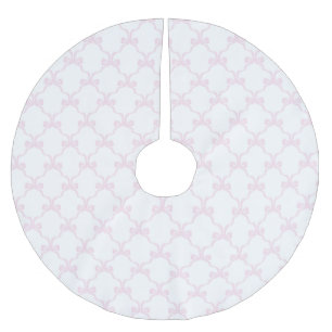 Grandmillennial Preppy Pink Ribbonerie Bow Trellis Brushed Polyester Tree Skirt