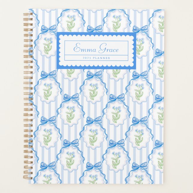 Grandmillennial Trellis Bows Planner (Front)