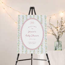 Grandmillennial vintage Floral Baby Shower Welcome
