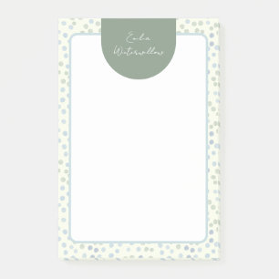 Grandmillennial Watercolor Polka Dot Customisable Post-it Notes