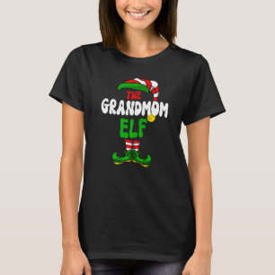 Grandmom Elf Pajama Matching Group Christmas Holid T-Shirt
