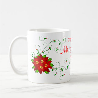 Grandmom Merry Christmas Pointsettia Gift Mug