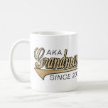 Grandmom Mug "AKA Grandmom Since..."<br><div class="desc">Grandmom Mug "AKA Grankdmom Since... " Personalise by deleting, "AKA Grandmom Since 2009" and "We love you so much, Steven, Sarah, Karen, Robbie and Shana." Then choose your favourite font style, size, colour and wording to personalise your mug! Create a simply simple gift by adding some goodies to the mug,...</div>