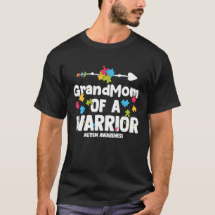 GrandMom of a Warriors Autism Family Puzzle Awaren T-Shirt