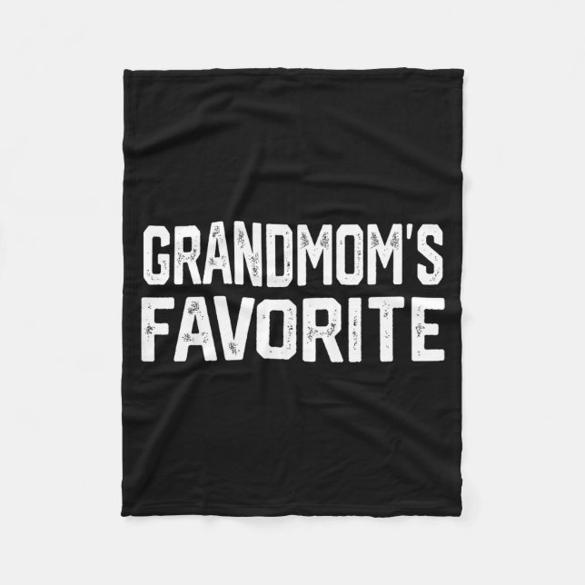 Grandmom’s Favorite Funny Grandparent Granhild Vin Fleece Blanket (Front)
