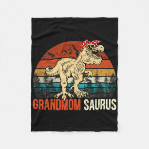 Grandmomsaurus T Rex Dinosaur Grandmom Saurus Matc Fleece Blanket
