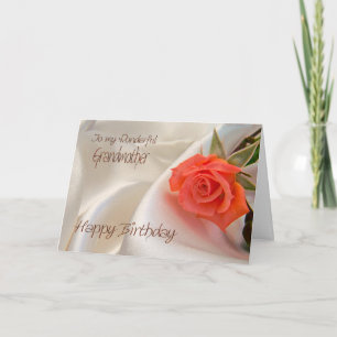 Grandmother, a birthday card with a pink rose