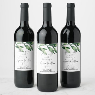 Grandmother Again to Be Pregnancy Announcement Mom Wine Label