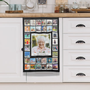 Grandmother Birthday Family Photo Tea Towel