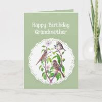 Grandmother Birthday Song Sparrows, Cute Birds