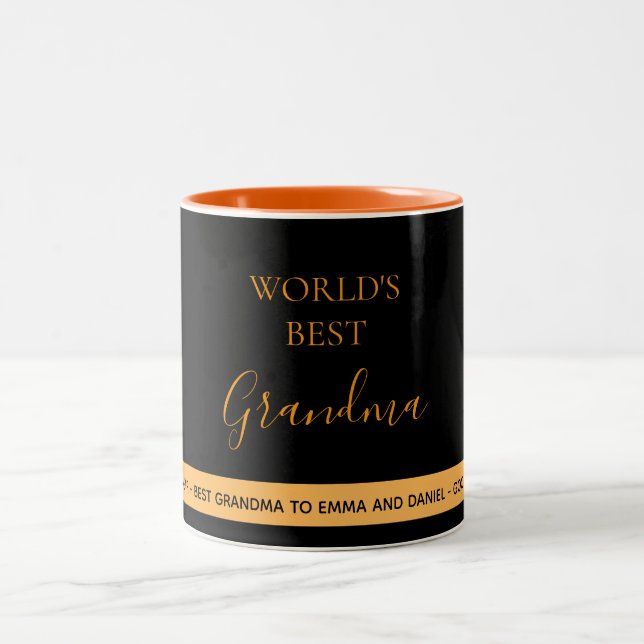 Grandmother black modern Two-Tone coffee mug (Center)