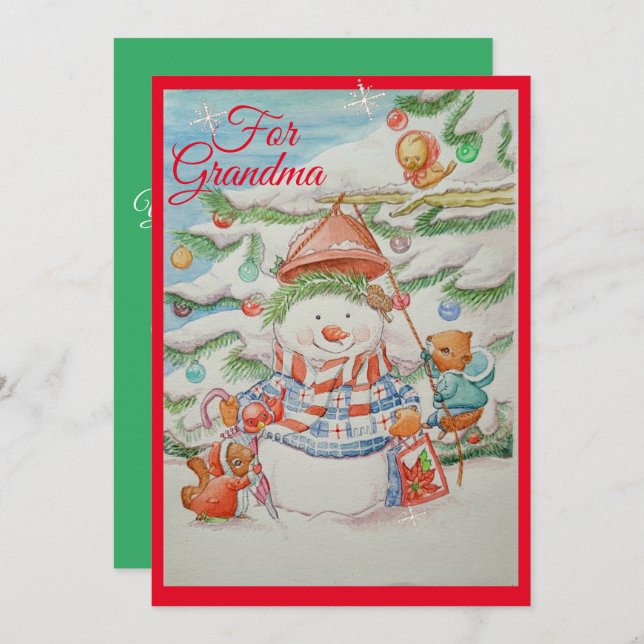 Grandmother Christmas Greetings Card  (Front/Back)